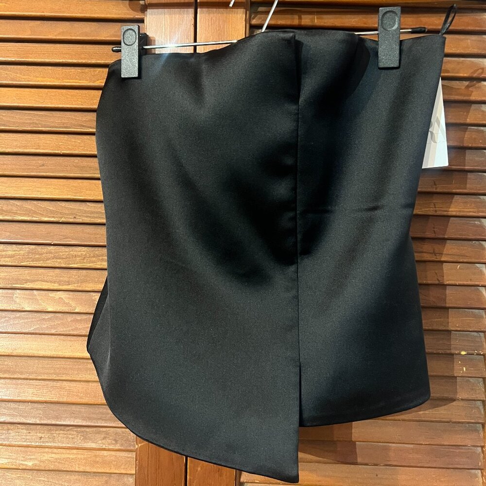 Zara Silk Black Corset, Asymmetrical